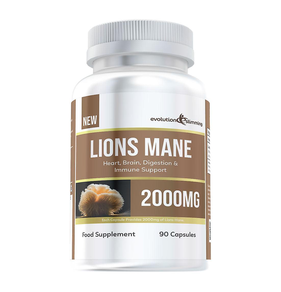 Lions Mane 2000mg (50% polyphenols) - 90 Capsules - Antioxdant - Evolution Slimming