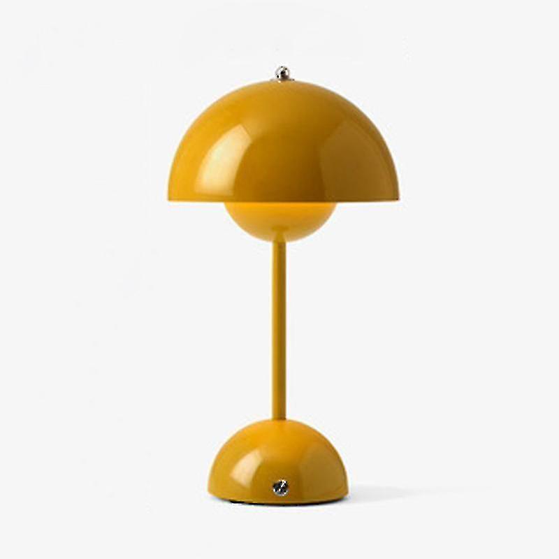 Cheese Nordic Rechargeable Flower Table Lamp Bedside Desk Lamp Mushroom Bedroom Table Decoration Night Table Lamp Night Lights Yellow