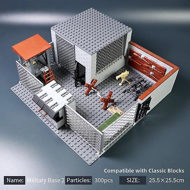 Baiyis Moc Military Base Building Blocks Weapons House Blocks Compatible Classic Army Guns Accessories Kids Toys Military Base 2