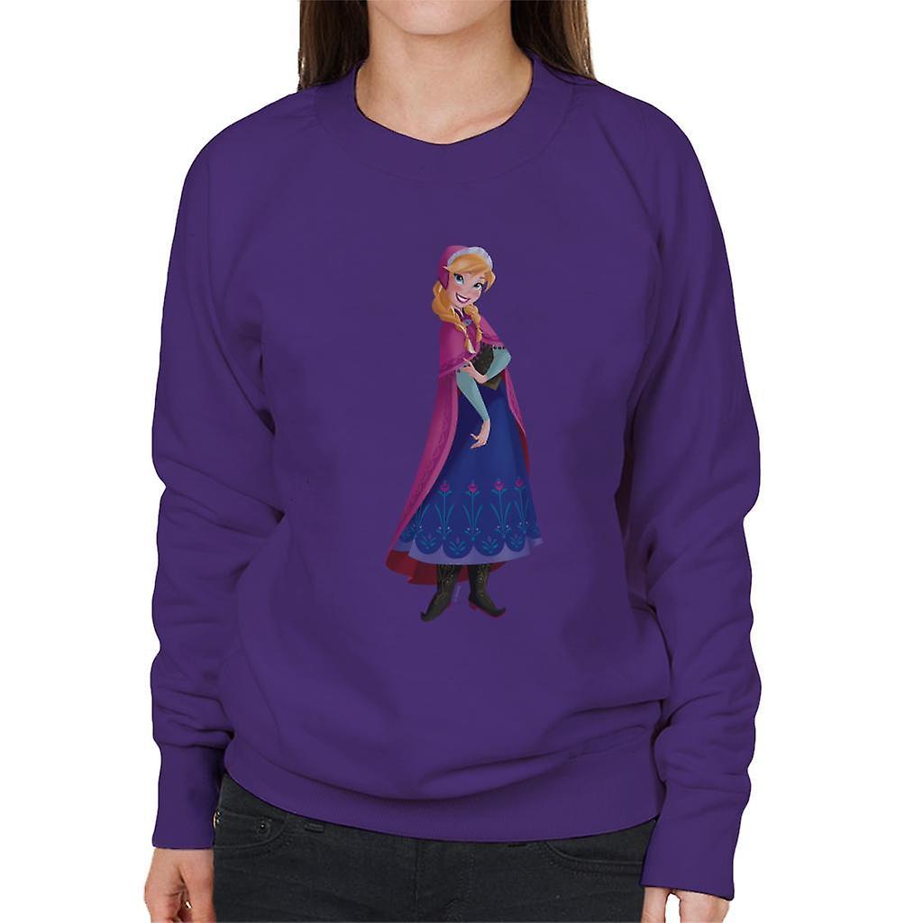 Disney Frozen Princess Anna Smiling Women's Sweatshirt Purple XX-Large