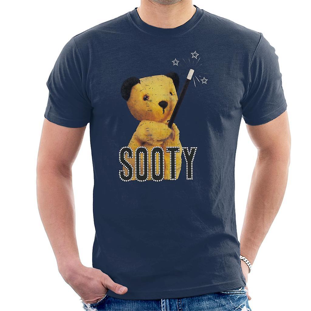 Sooty Retro Magic Wand Men's T-Shirt Navy Blue Medium