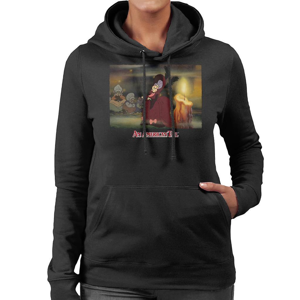 An American Tail Gussie Mausheimer Candle Women's Hooded Sweatshirt Black Small