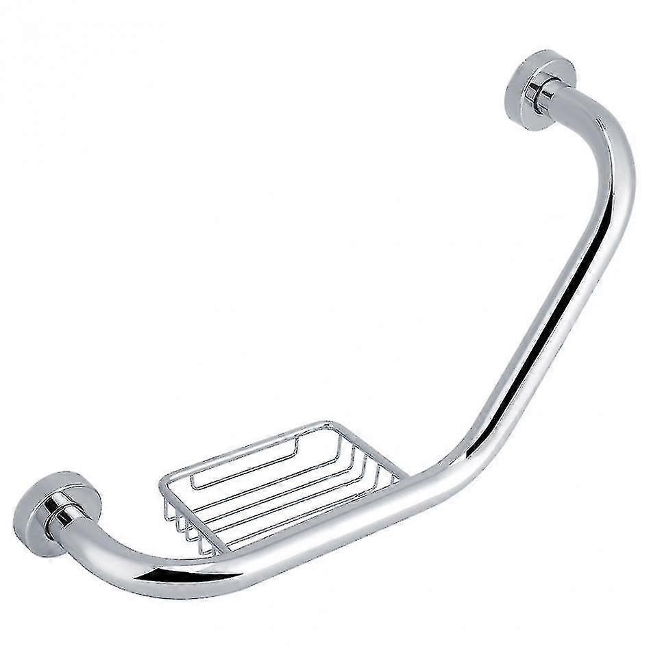 Uta Stainless Steel Bathroom Grab Bar With Soap Rack Tub, Arm Safety Handle