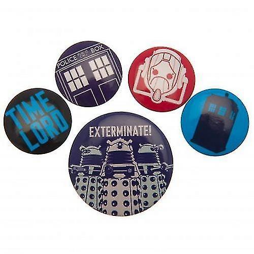 Doctor Who Badge Set (Pack of 5) Multicoloured One Size