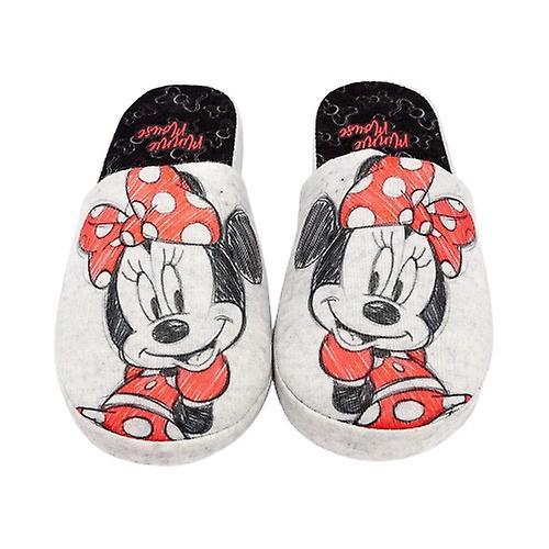 (5 UK-6 UK, Grey) Disney Womens/Ladies Minnie Mouse Slippers