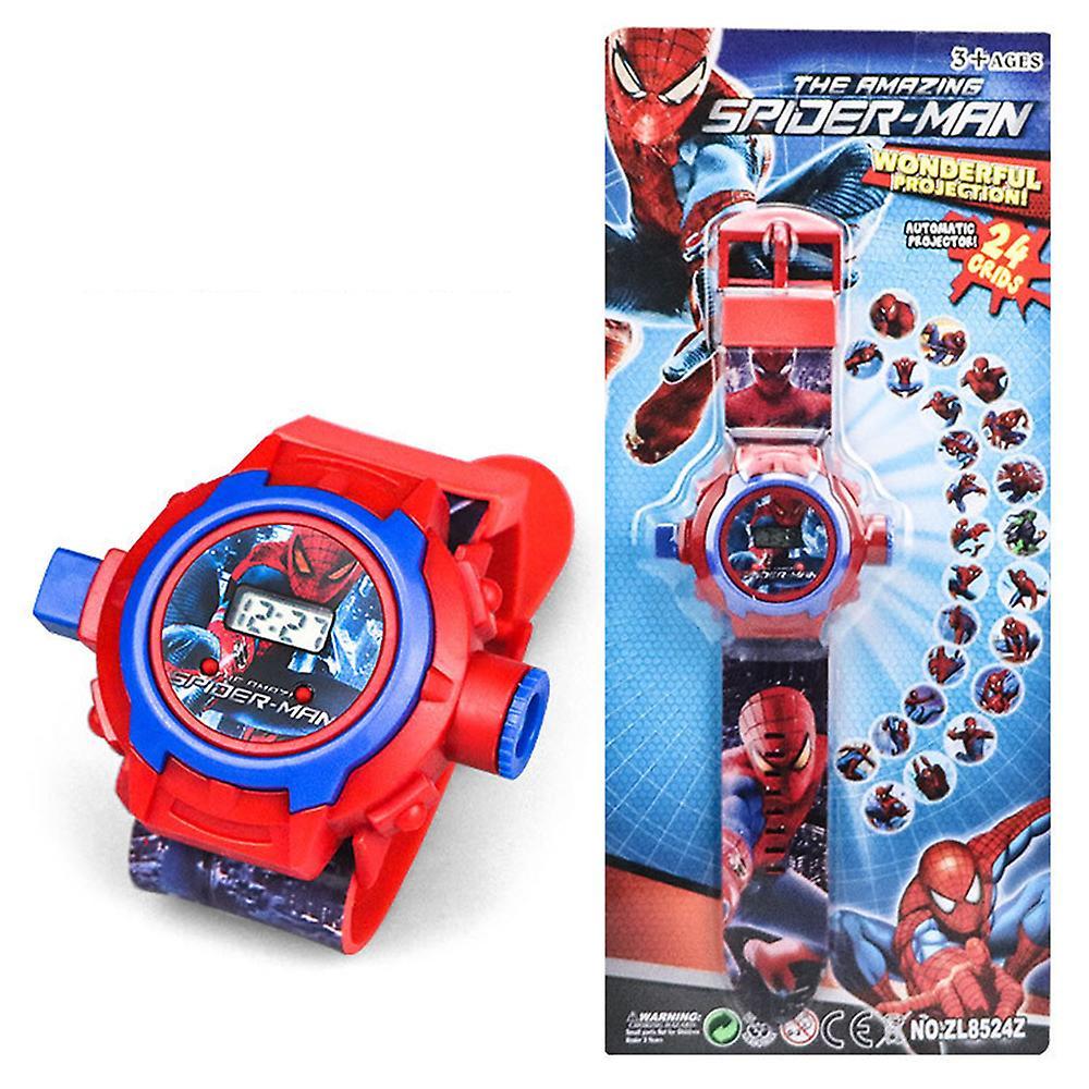 Mylight Children Cartoon Character Digital Wrist Watches Projection 24 Images Toy Watch Spiderman