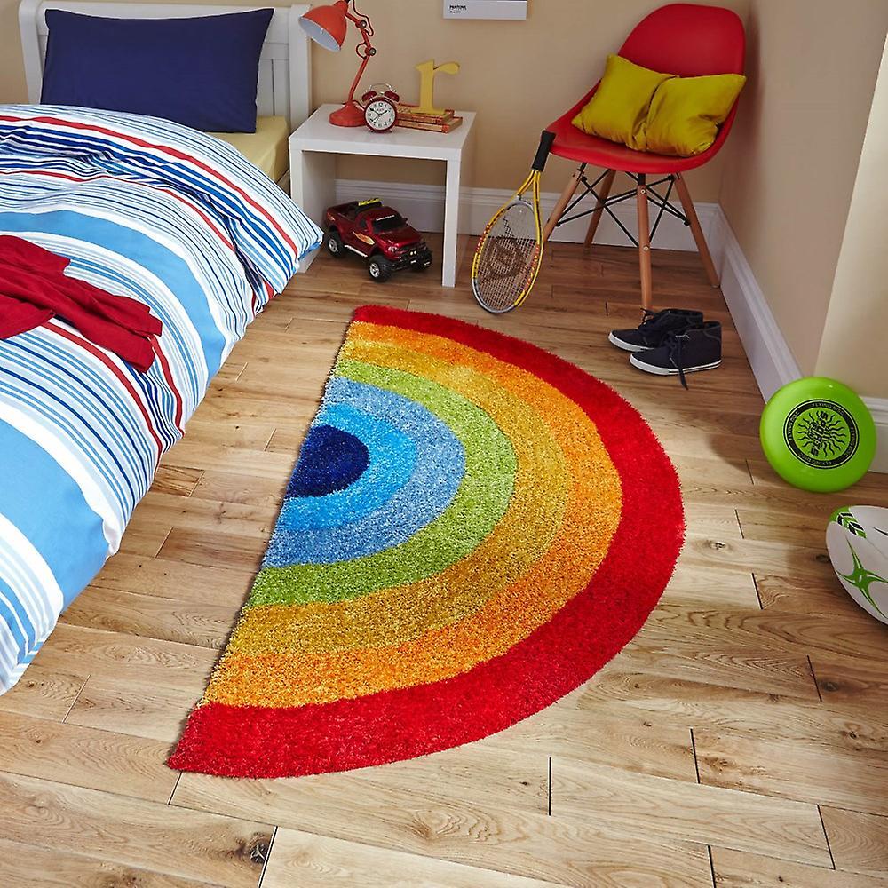 Rugs Direct Online Ltd Think Kids 6083 Rainbow  Half Moon Rugs Kids Rugs 70.00 x 140.00cm