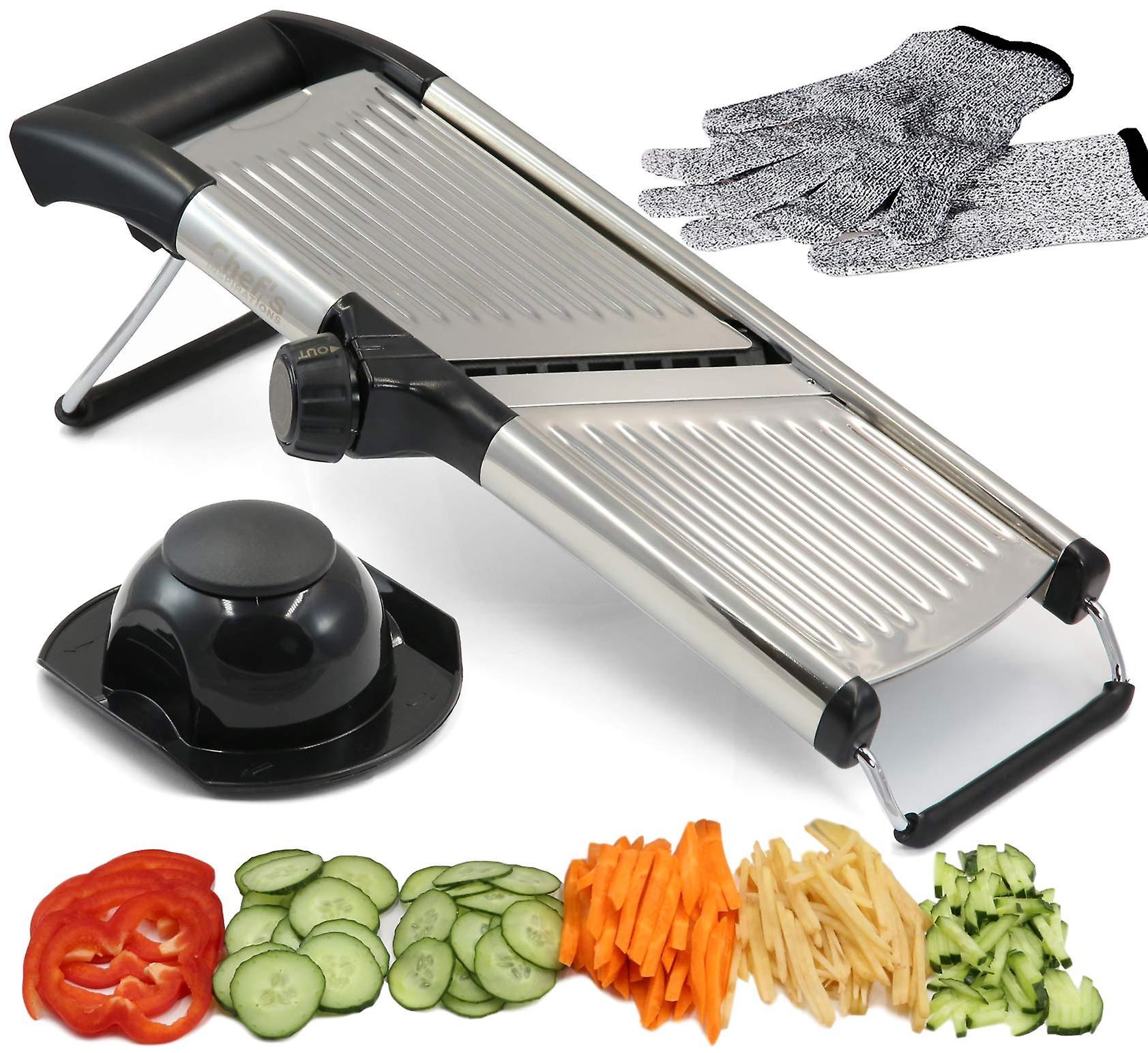 Shindat Adjustable Mandoline Vegetable Slicer Best For Slicing Food, Fruit And Vegetables Mandolin Slicer Julienne Cutter Cut Proof Gloves Stainles...