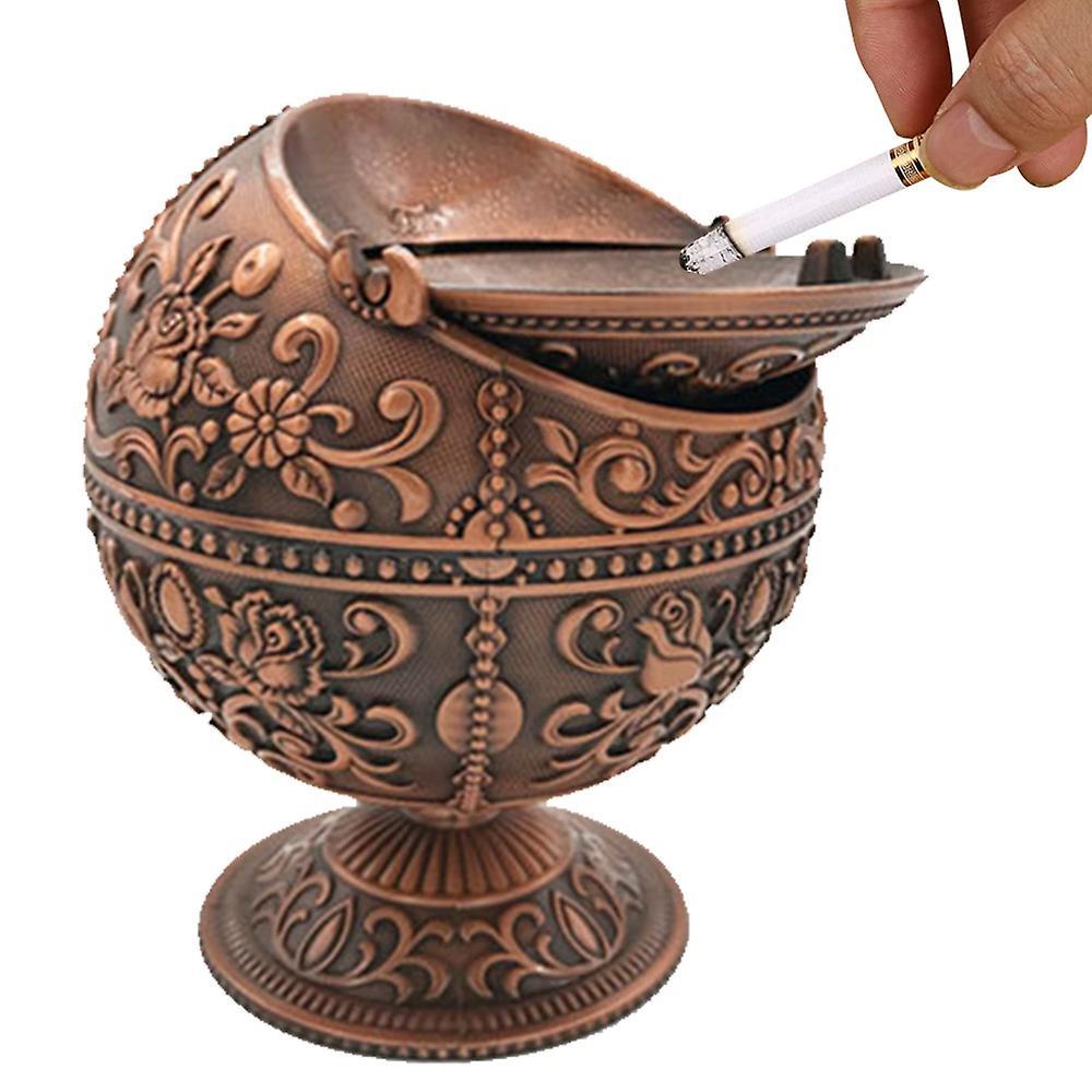 unbrand Retro Creativity Windproof Ashtray With Lid For Cigarette Metal Portable Cigar Ashtray Odor Eliminat