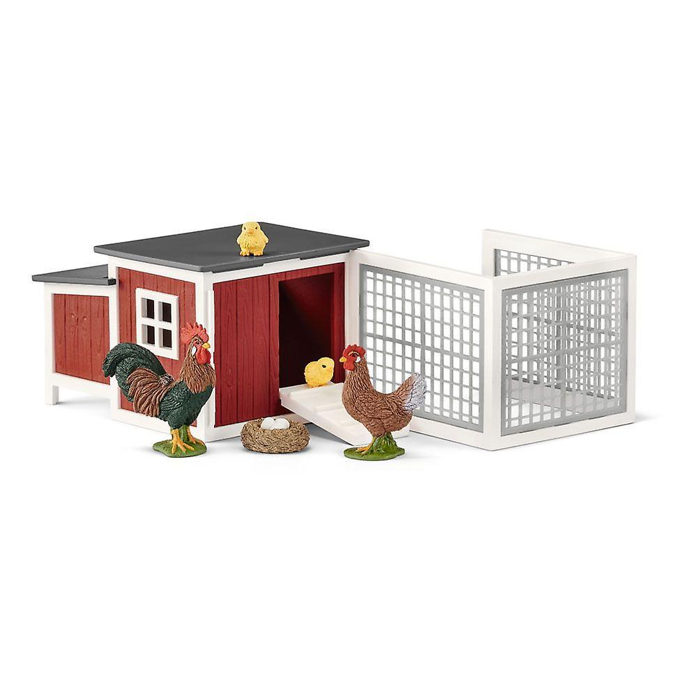 Schleich farm world chicken coop toy playset, multi-colour, 3 to 8 years