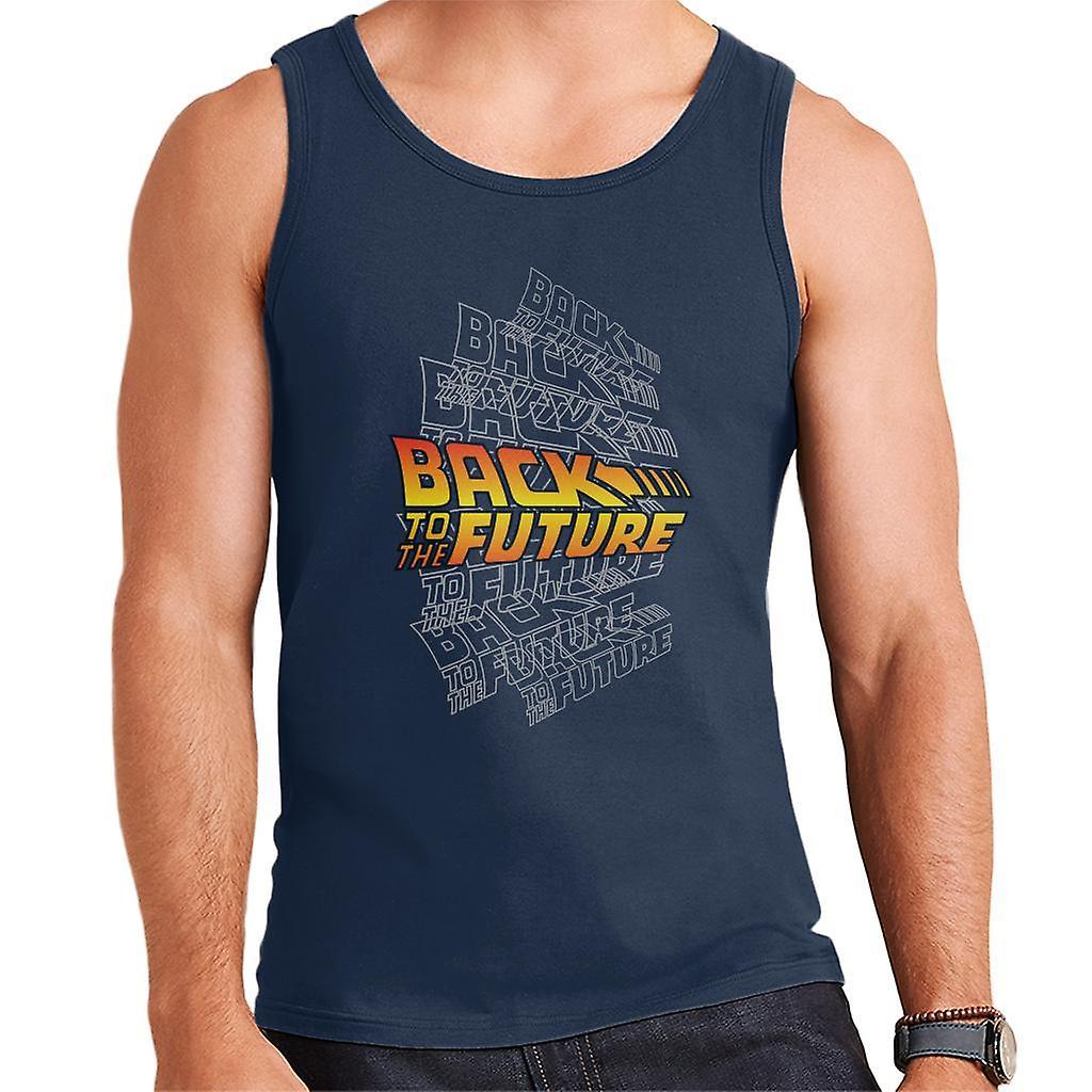 Back to the Future Classic Logo Montage Men's Vest Navy Blue Large