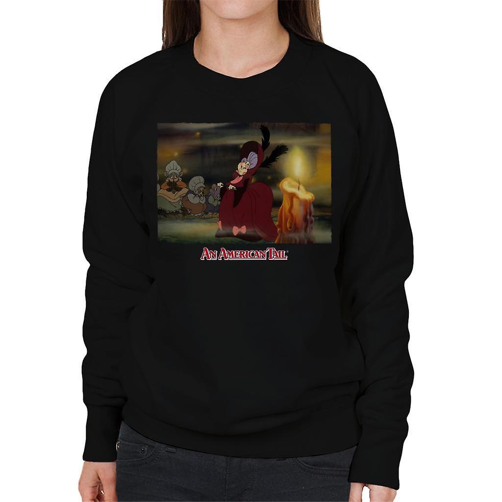 An American Tail Gussie Mausheimer Candle Women's Sweatshirt Black Small