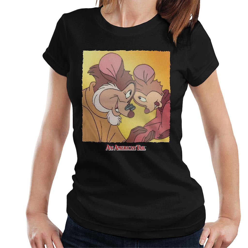 An American Tail Fieval And Papa Mousekewitz Women's T-Shirt Black Large