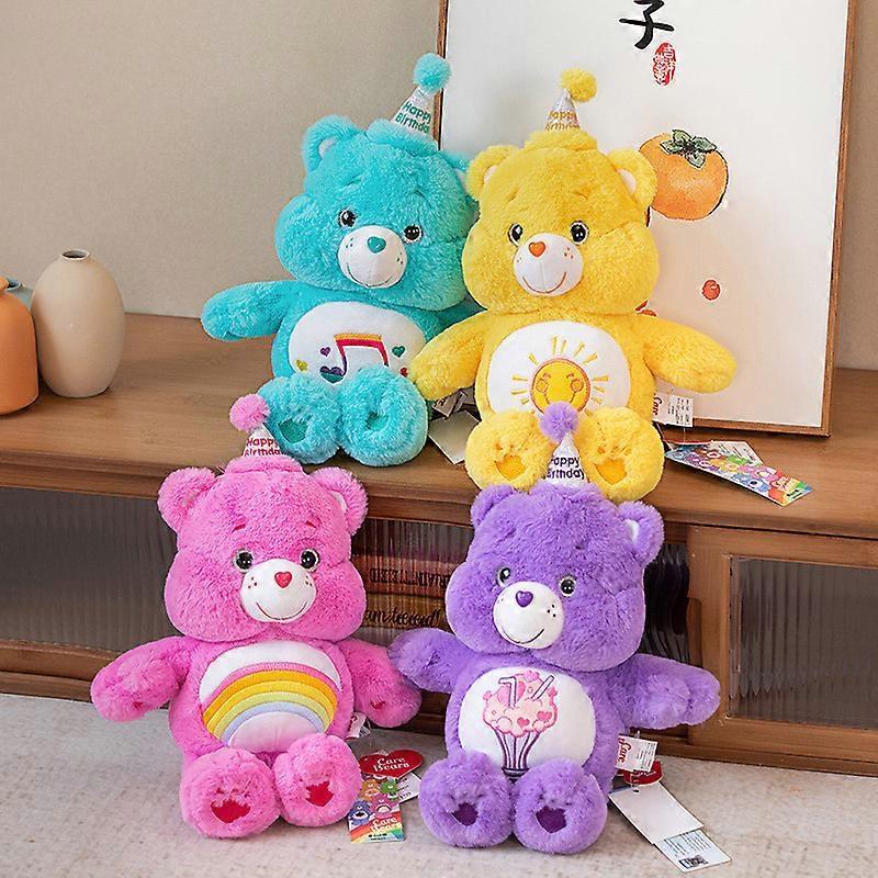 Bagadawang Love Bear Plush Toy Carebears Rainbow Bear Stuffed Doll Birthday Gift Blue