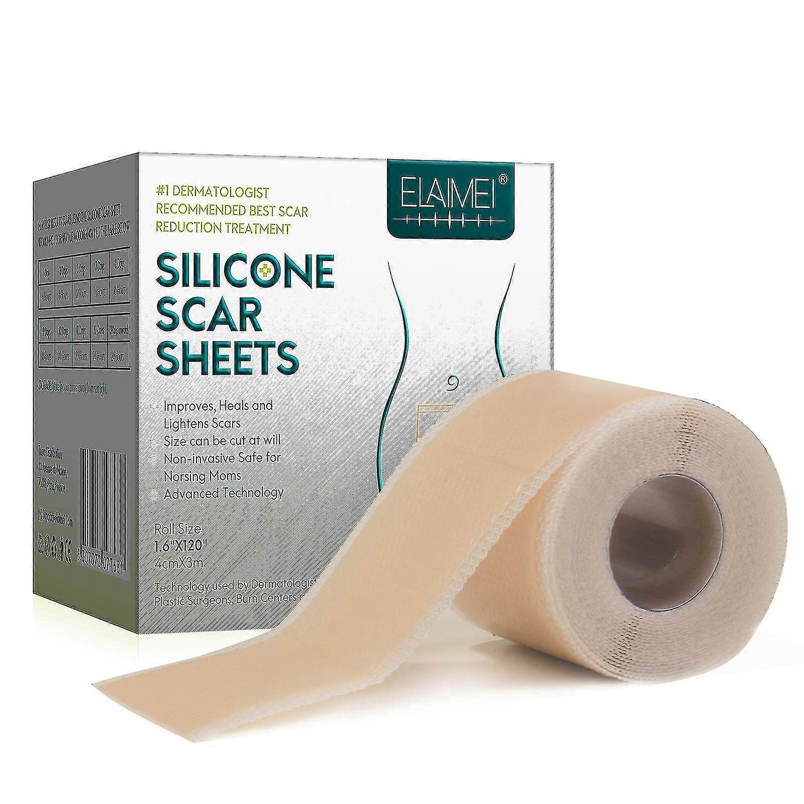 Zhiyi Silicone Scar Sheets (1.6 x 120 Roll-3M), Scar Silicone Strips, Reusable, Professional Scar Removal Sheets