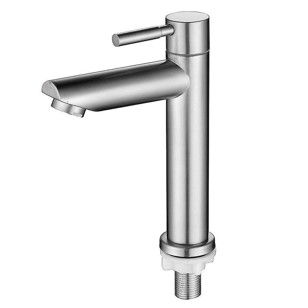 Colorans Single Cold Water Stainless Steel Water Faucet Basin Faucet Washbasin Basin Faucet Silver