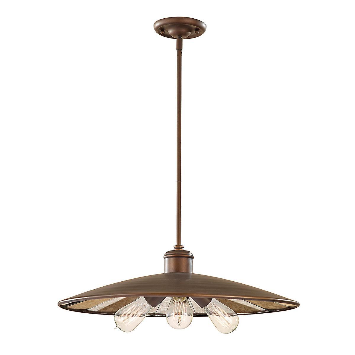 Urban Renewal 3 Light Large Dome Ceiling Pendant Bronze E27