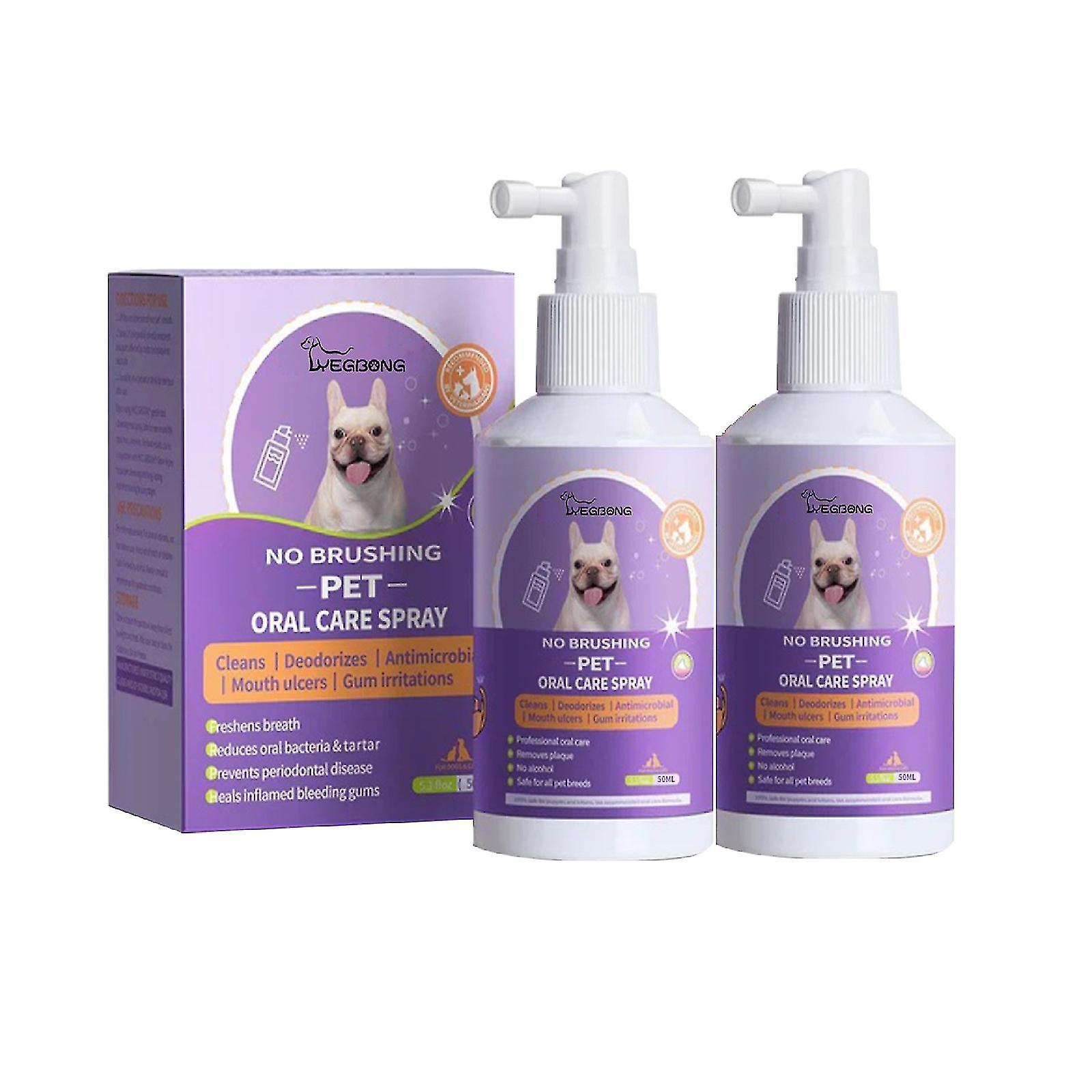 Tianzun Pets Dog Teeth Cleaning Whitening Spray, Teeth Cleaning Spray For Dogs Cats, Eliminate Bad Breath, Targets Tartar & Plaque 2Pcs