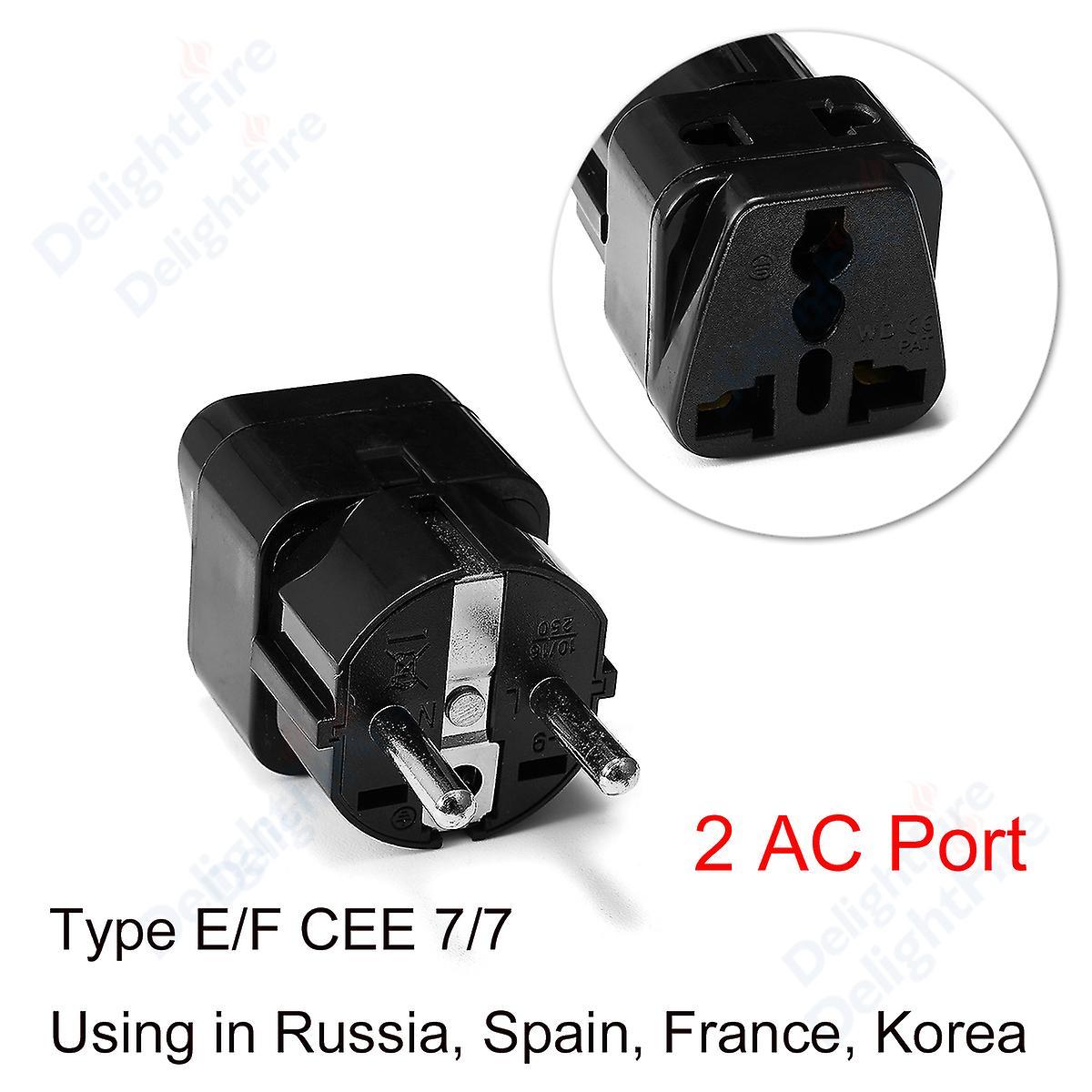 Atuto High Quality Universal Eu Kr Power Plug Adapter Au Uk Israel Swiss Us To Eu European Travel Adapter Electric Plug Socket 2 Plugs in 11 3pcs