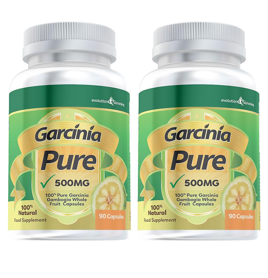 Garcinia Pure 100% Pure Garcinia Cambogia 500mg - 2 Month Supply - Fat Burner and Appetite Control - Evolution Slimming