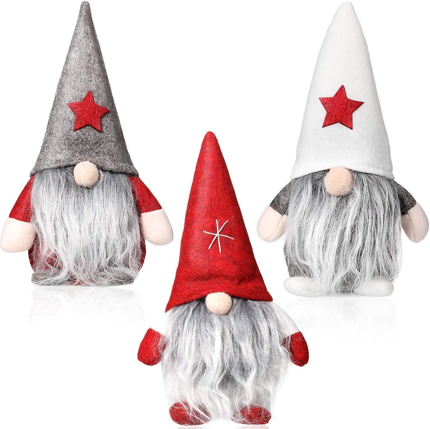 unbrand 3 Pieces Christmas Gnome Mini Santa Claus Handmade Bonhomme Dolli Fabric In Toy Toy Christmas Figure