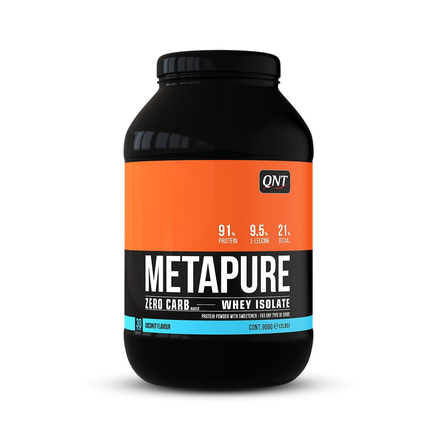 QNT Metapure Zero Carb Fat Free Whey Protein Isolate Muscle Powder Coconut 908g