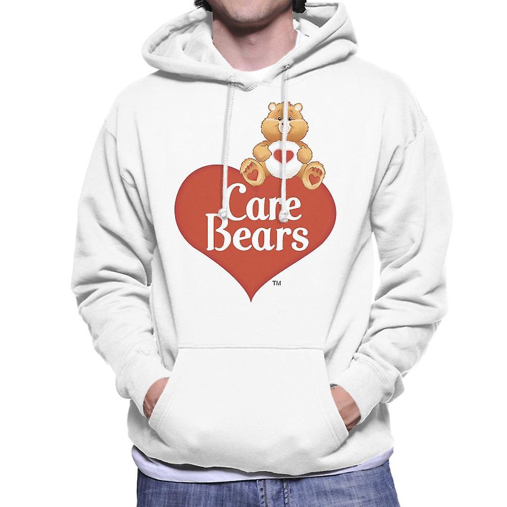 Care Bears Logo Tenderheart Bear Men's Hooded Sweatshirt White Small