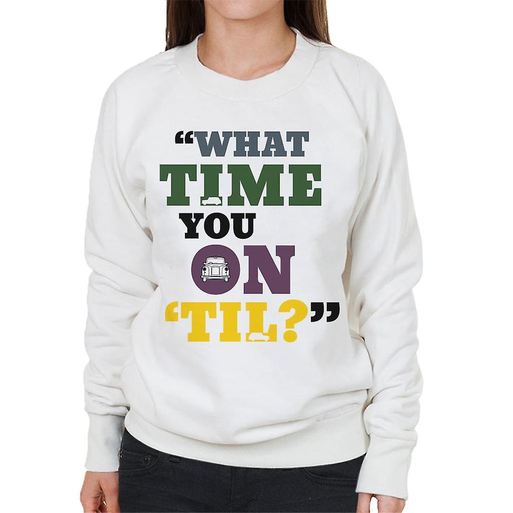 London Taxi Company What Time You On Til Text Women's Sweatshirt White Small