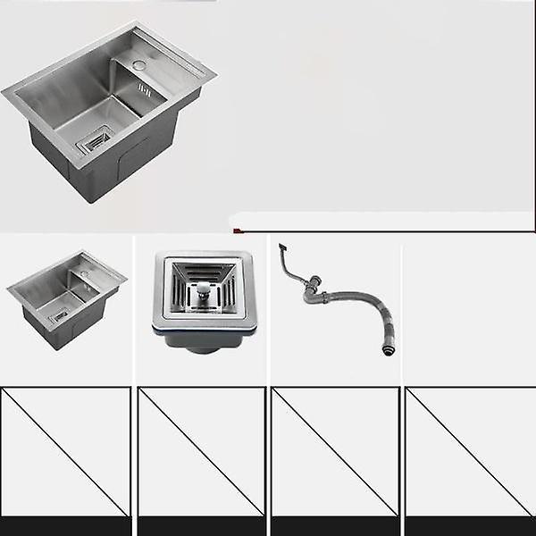 Slowmoose Hidden Black Kitchen Sink Single Bowl Bar Small Size, Sink Stainless Steel C SET