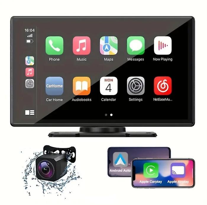 Unbrand 9 Inch Portable Wireless Carplay Touch Screen Dash Mount, Car Stereo Bluetooth, Rear Camera, Navigation Black