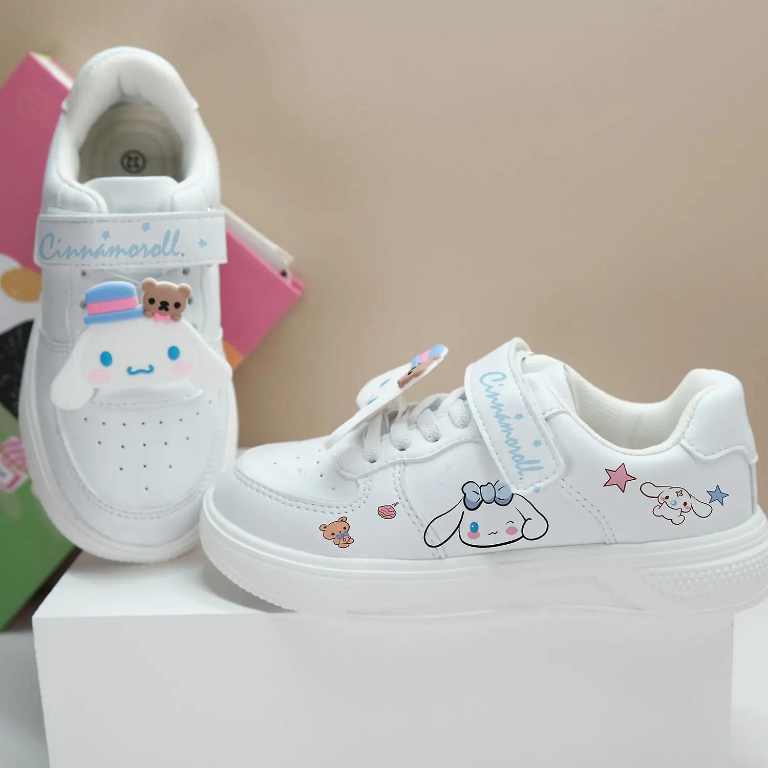 Hcankcan Sanrio Cinnamoroll Kids Sneakers Kawaii Anime Kuromi My Melody Leather Shoes Spring Cute Cartoon Babys Board Shoes Gift for Kid 1 37