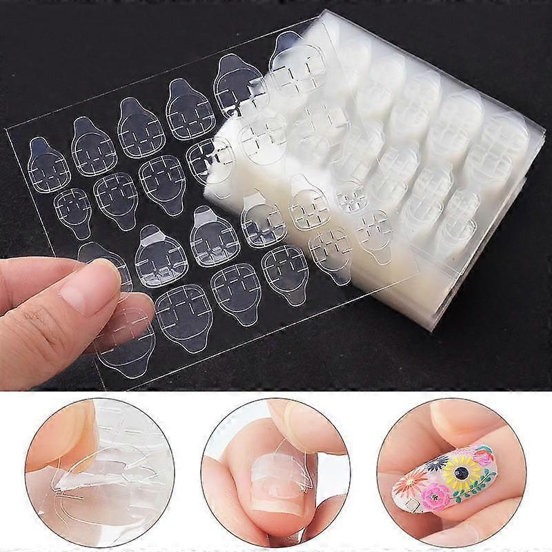 Szsljsm 24pcs Double-sided False Nail Art Adhesive Tape - Nail Adhesive Transparent