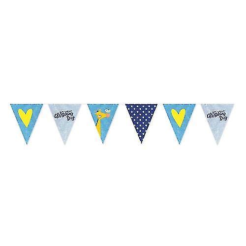 On Your Christening Day Blue Pennant Banner