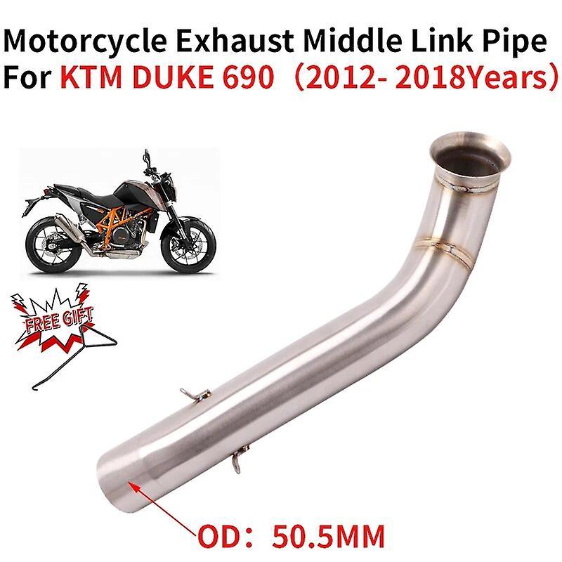 Roobeki Slip On For KTM DUKE 690 DUKE690 2012 - 2018 51MM Motorcycle Exhaust Escape Muffler Middle Link Pipe Moto DB Killer Stainless St