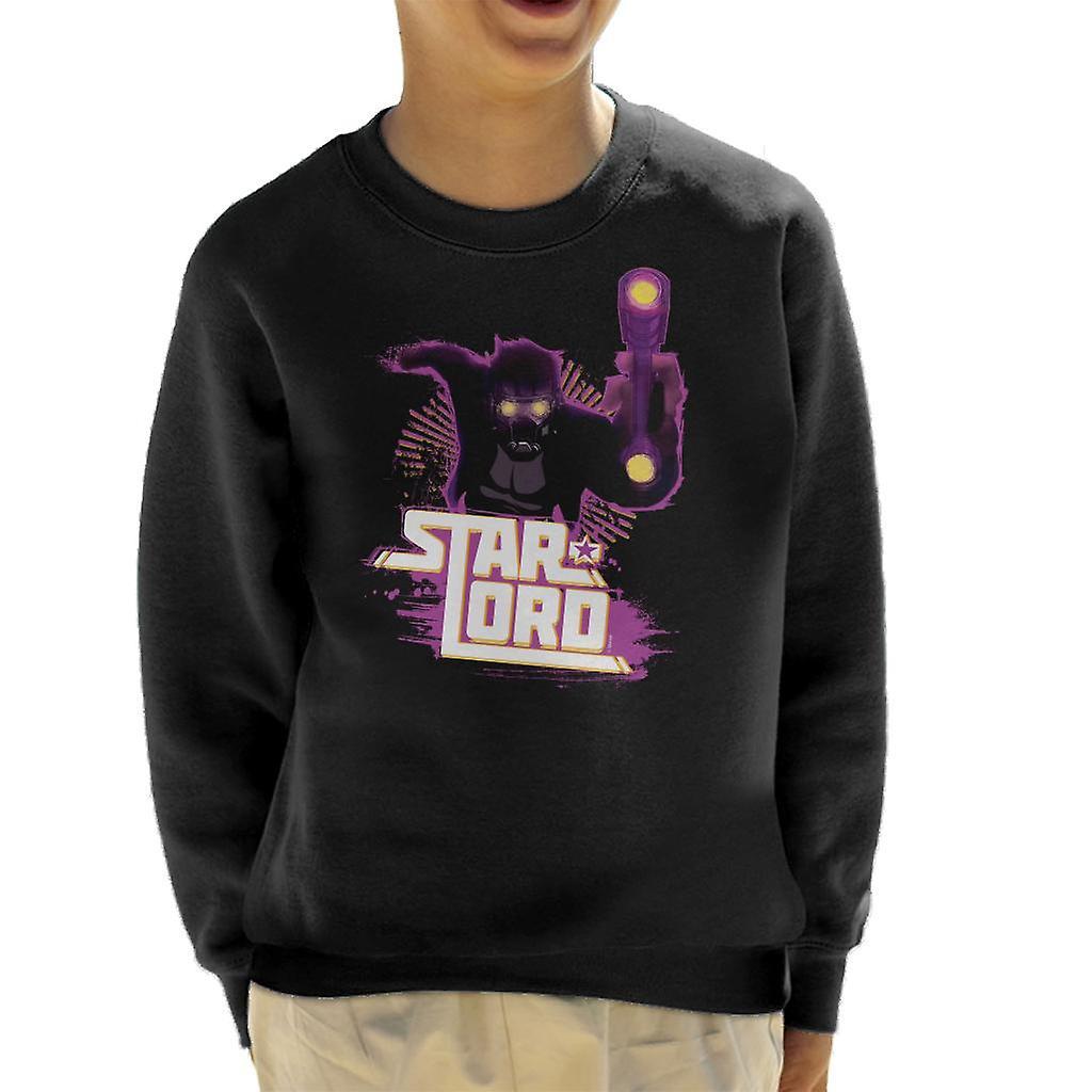 Marvel Guardians Of The Galaxy Star Lord Retro Kid's Sweatshirt Black X-Small (3-4 yrs)