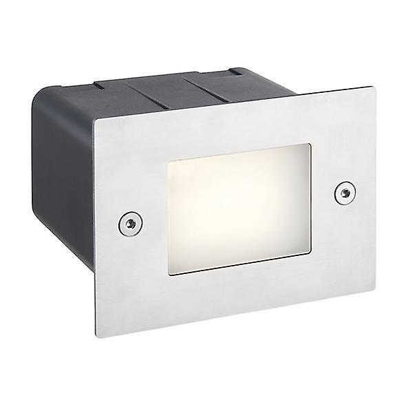 Saxby Lighting Seina Integrated LED Outdoor Recessed Light Marine Grade Brushed Stainless Steel, Frosted IP44