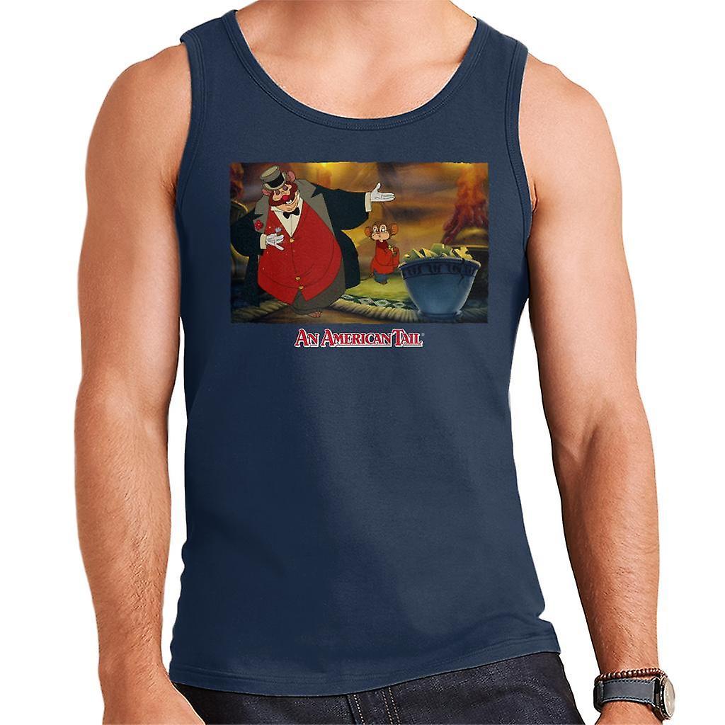 An American Tail Honest John And Fieval Eating Cheese Men's Vest Navy Blue Small