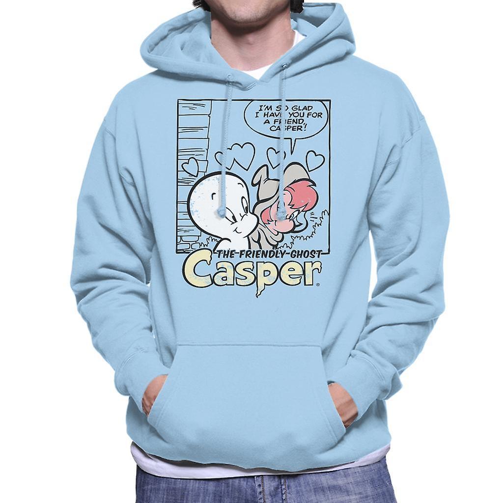 Casper The Friendly Ghost And Wendy Friends Men's Hooded Sweatshirt Sky Blue Medium