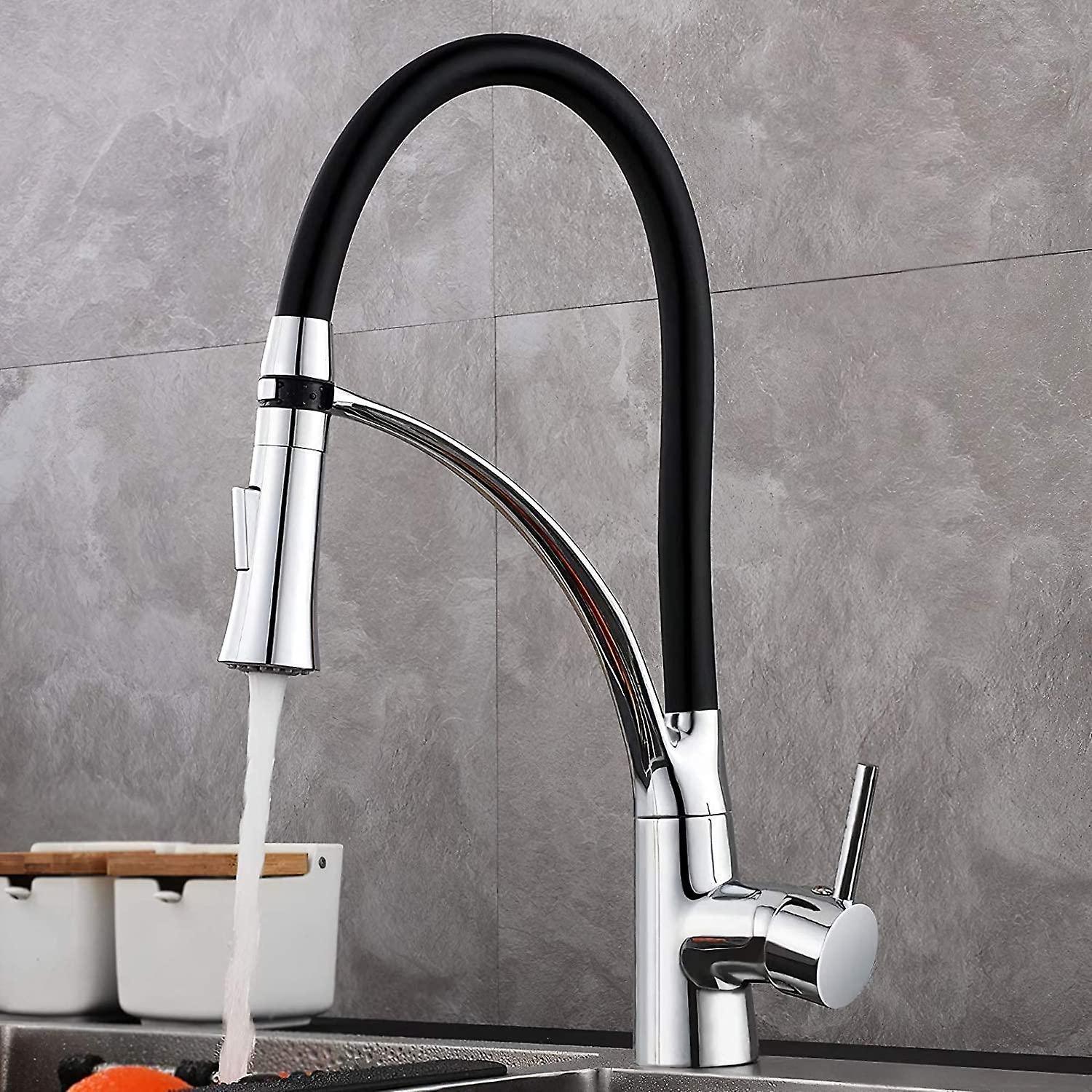 unbrand Kitchen Faucet With Pull Down Sprayer Multitasking Mode Single Handle High Arc Pull Out Kitchen Sink