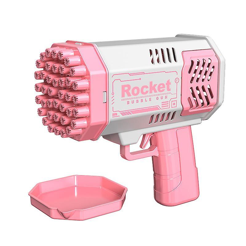 Melu 40 Holes Bubble Gun Automatic Gatling Bazooka Bubble Maker Machine Outdoor Soap Bubbles Blower Toy Kids Gift Pink