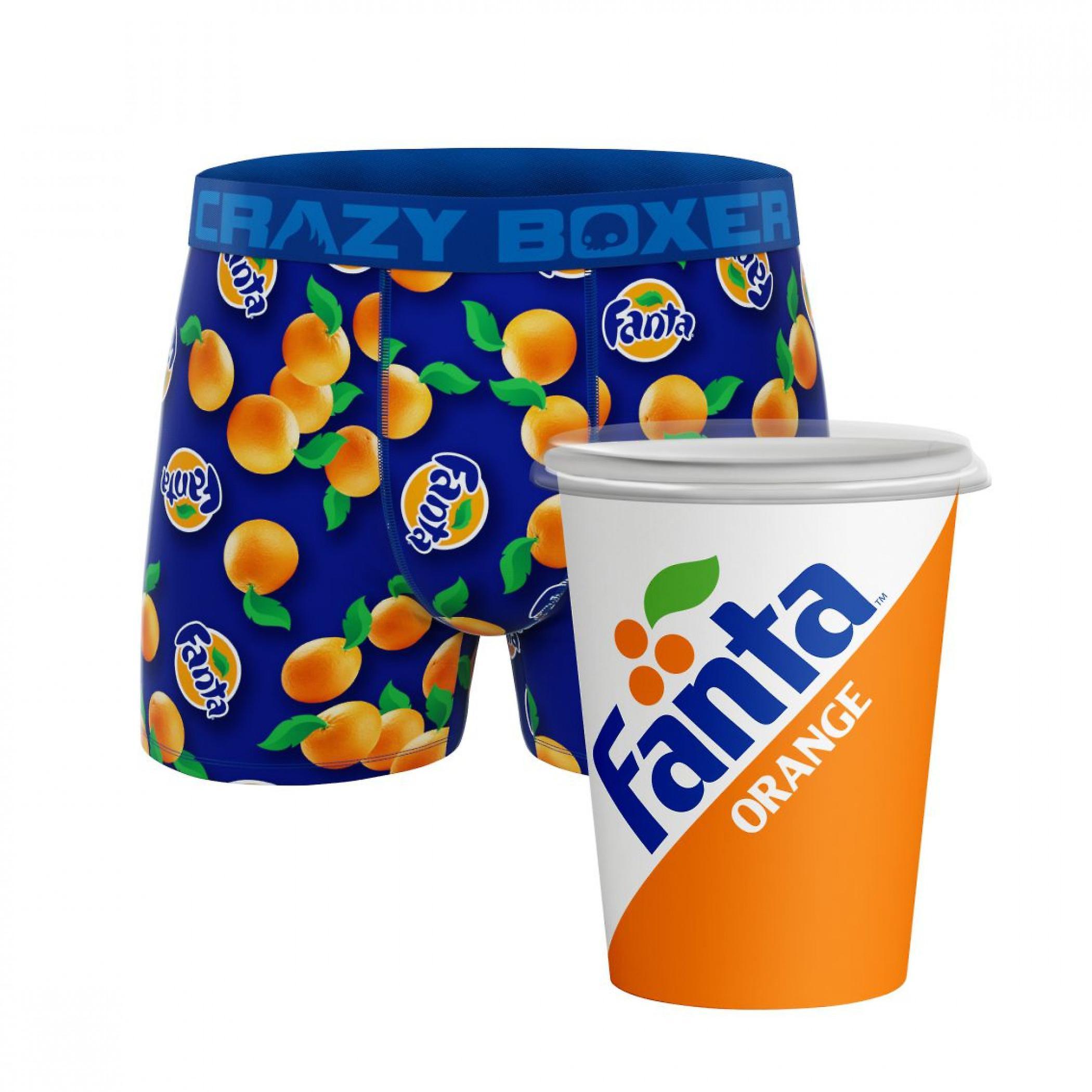 Pop Culture Crazy Boxers Fanta Orange Boxer Briefs in Soda Cup Multi-Color Medium (32-34)