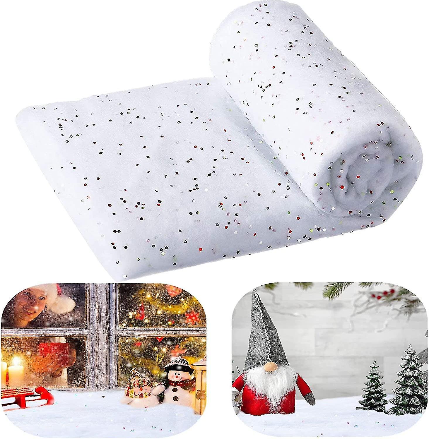 Bean Christmas Artificial Snow, Christmas Snow Blanket Roll, Christmas Glitter Snow Blanket, Christmas Fake Snow Decor82*101cm