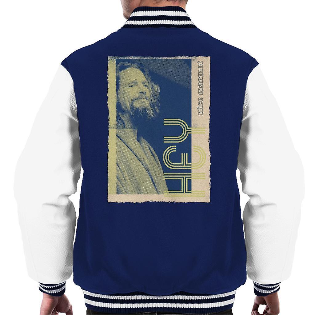 The Big Lebowski The Dude Hey Nice Marmot Nostalgia Men's Varsity Jacket Navy/White XX-Large