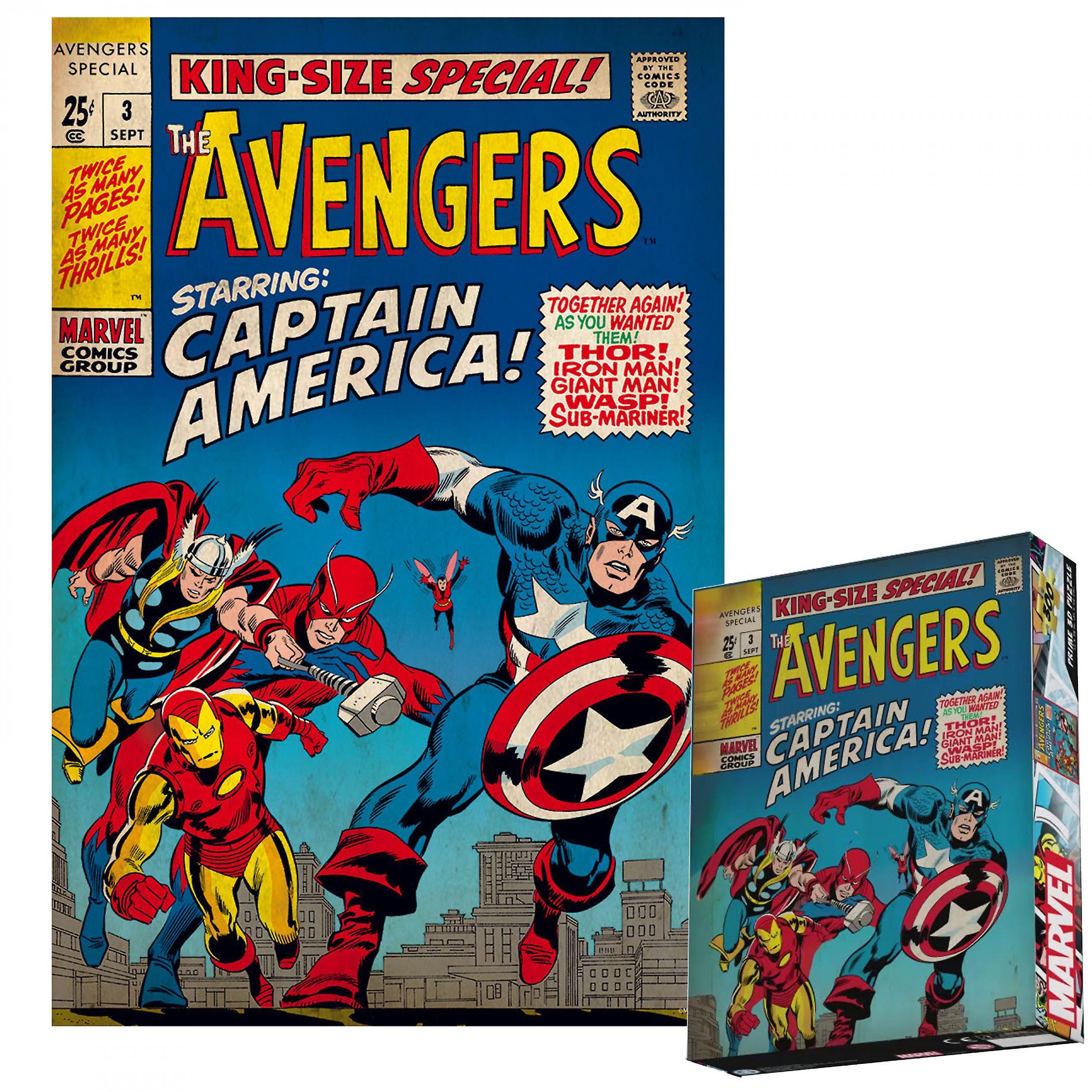 Marvel Avengers Starring Captain America! 3D Lenticular 300pc Jigsaw Puzzle Multi-Color