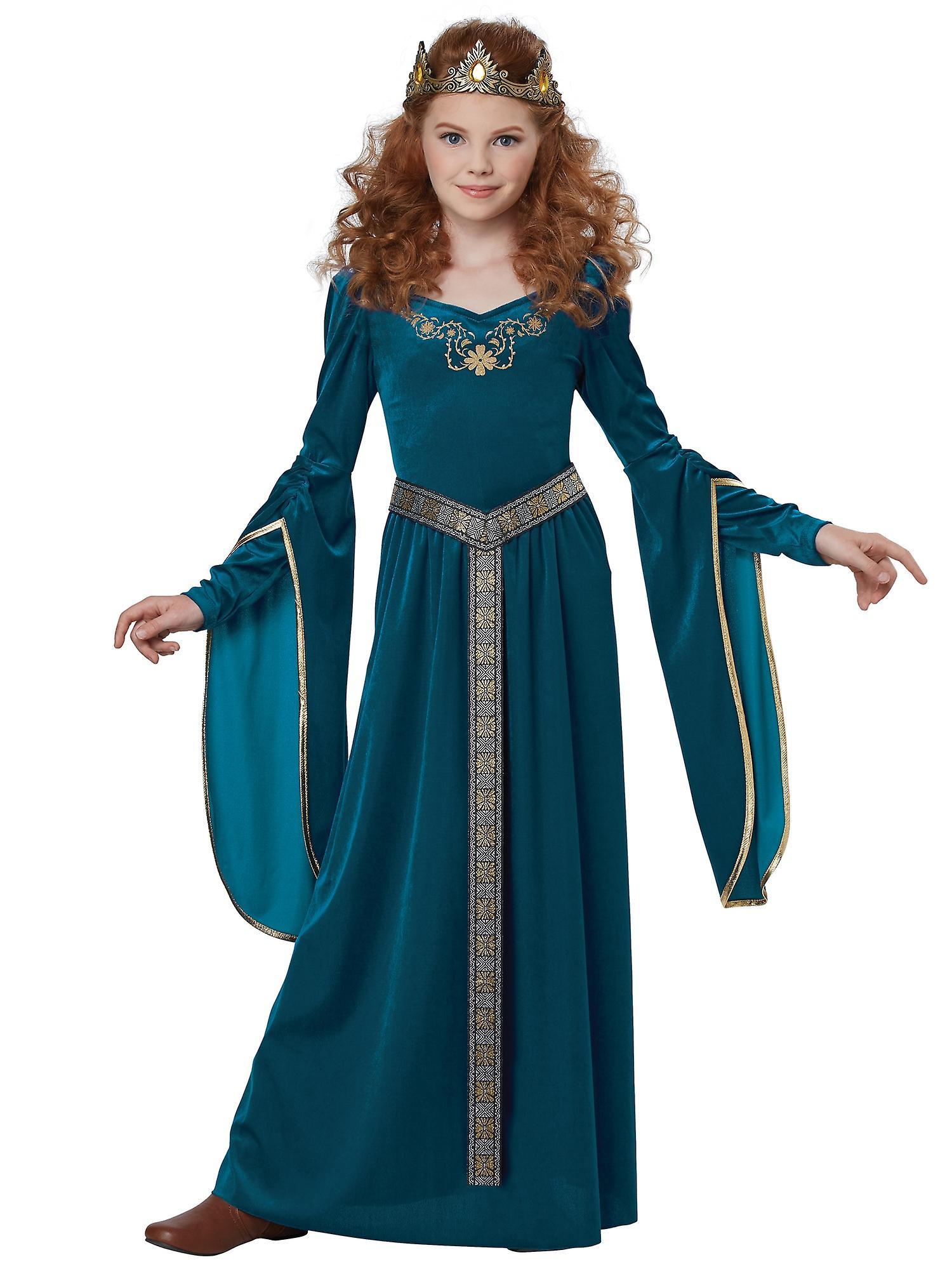 California Costume Collections Medieval Princess Lady Guinevere Renaissance Blue Girls Costume Large (10-12)