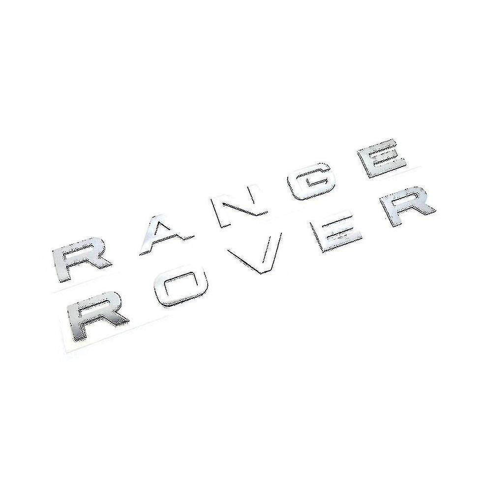 Serh Chrome Silver Range Rover Front Grill Bonnet Badge Emblem Bonnet And Back Boot Lettering Badge (pack Of 2)