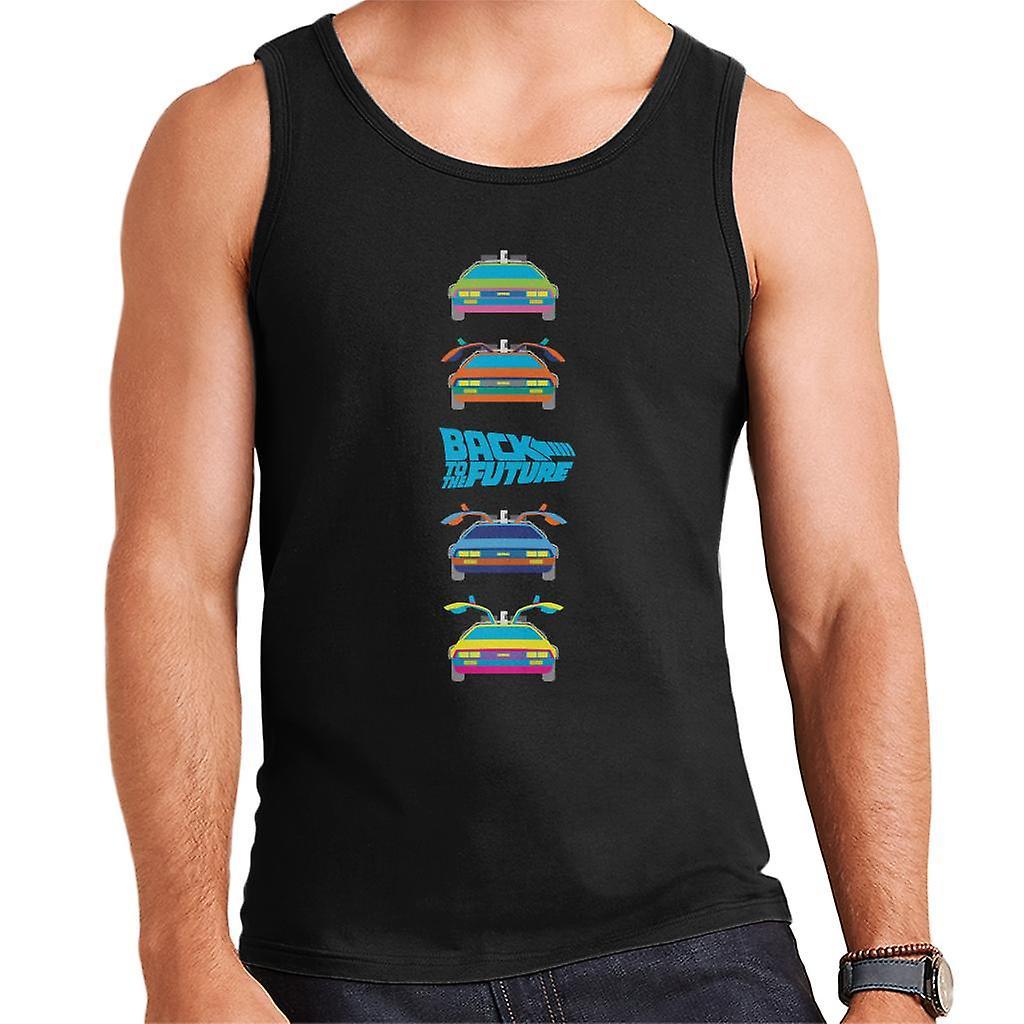 Back to the Future Delorean Doors Opening Colourful Design Men's Vest Black Large