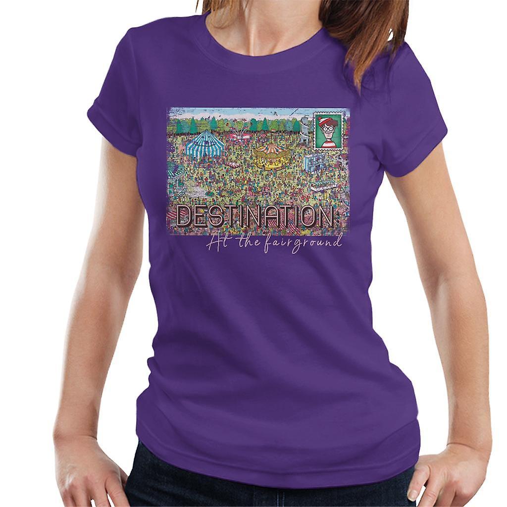 Wheres Wally Where's Wally Destination At The Fairground Women's T-Shirt Purple XX-Large