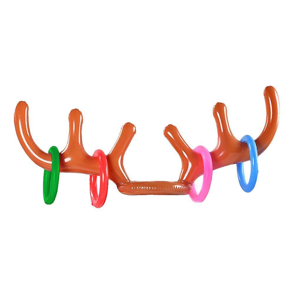 unbrand Inflatable Reindeer Antler Ring Toss Game, Christmas Tree Santa Ring Toss For Christmas Party Games,