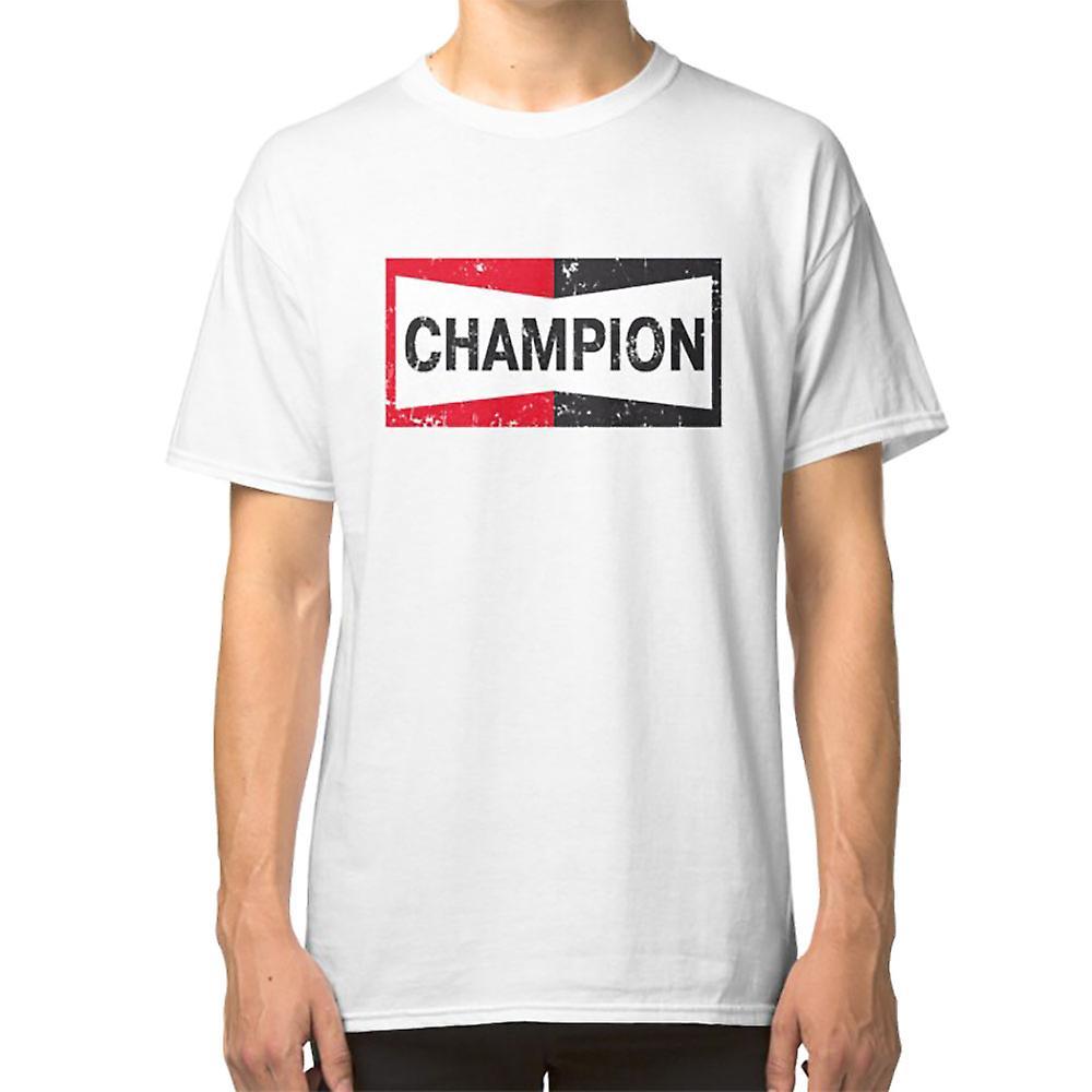 RockShark Once Upon A Time in Hollywood Champion|Brad Pitt|Tarantino|Champion Logo|Faded, Aged Look| T-shirt white M